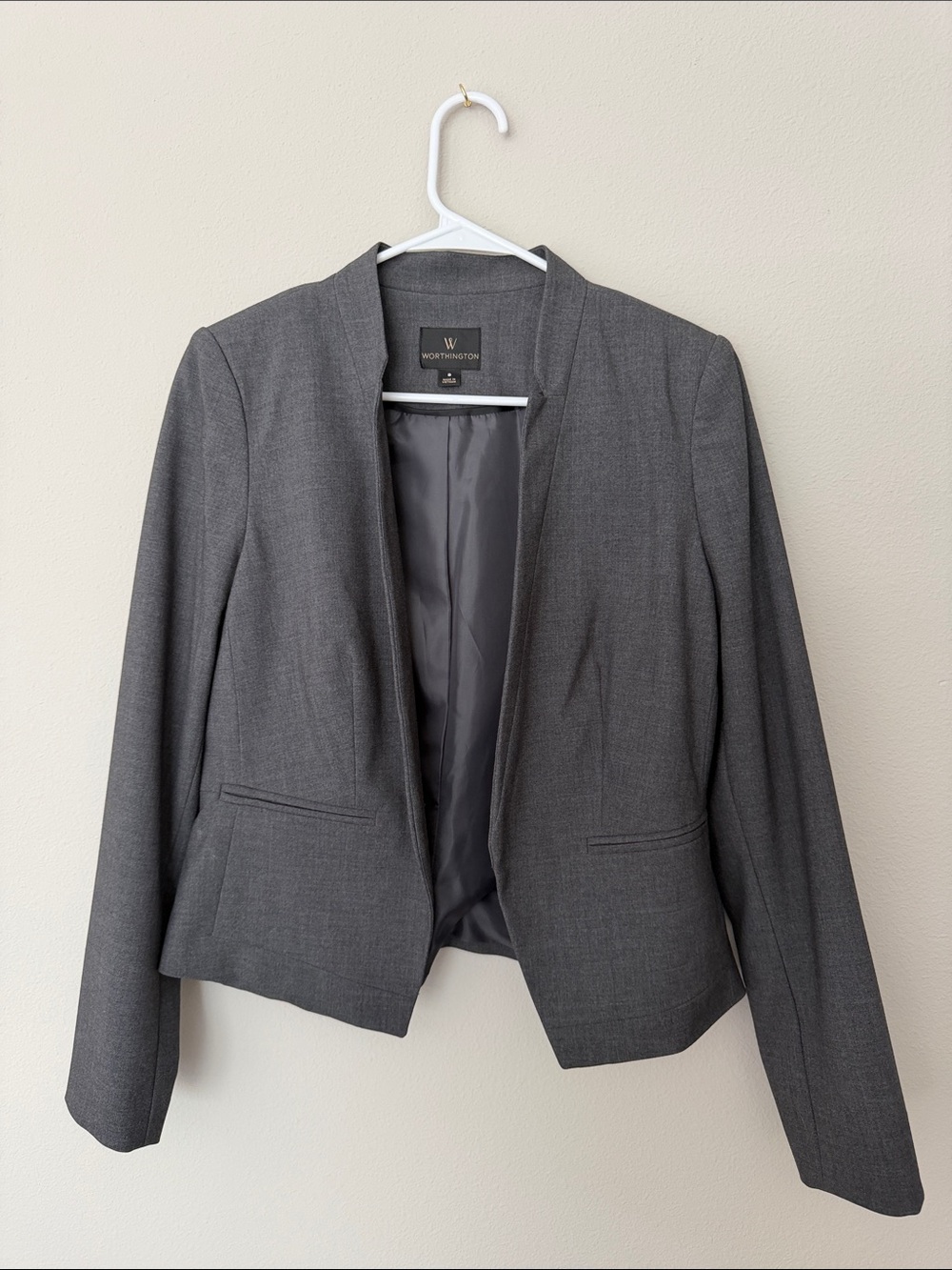 Worthington Gray Open-Front Women's Blazer